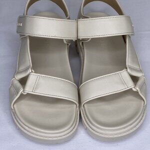 Coach Women’s Sport Strappy Sandals – Chalk White Leather – Size 5B